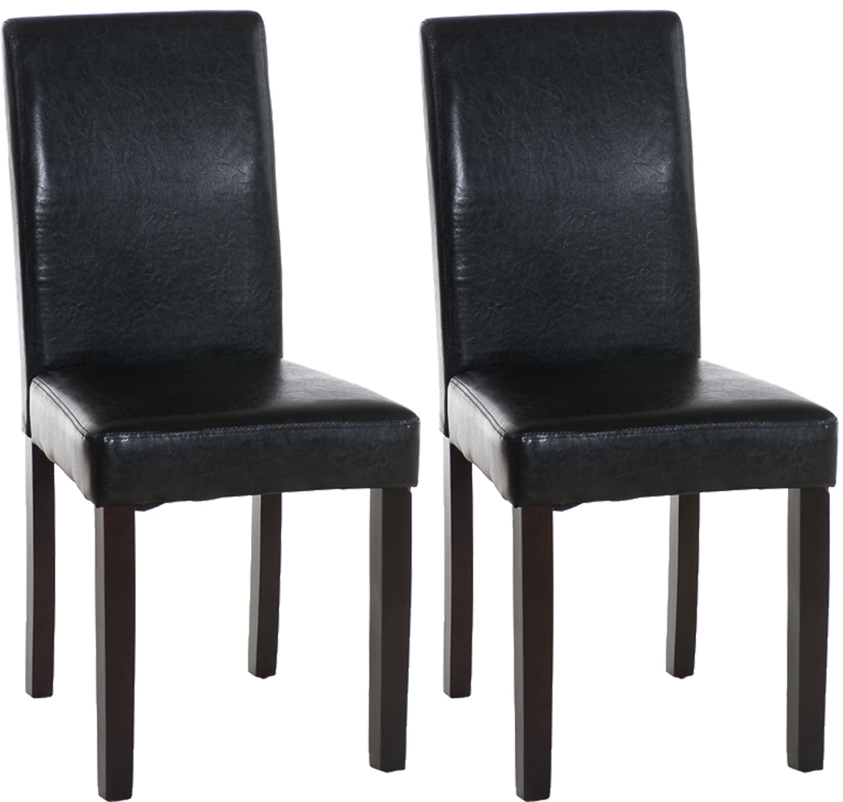 TPFLiving 2er Set Esszimmerstuhl Ines Kunstleder Gestell Holz Dunkelbraun TPFLiving 2er Set Esszimmerstuhl Ines Kunstleder Gestell Holz Dunkelbraun