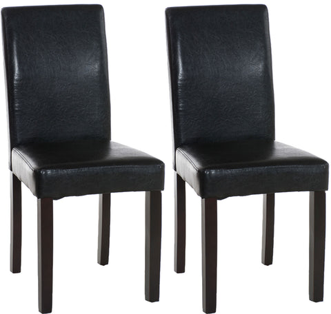 TPFLiving 2er Set Esszimmerstuhl Ines Kunstleder Gestell Holz Dunkelbraun TPFLiving 2er Set Esszimmerstuhl Ines Kunstleder Gestell Holz Dunkelbraun