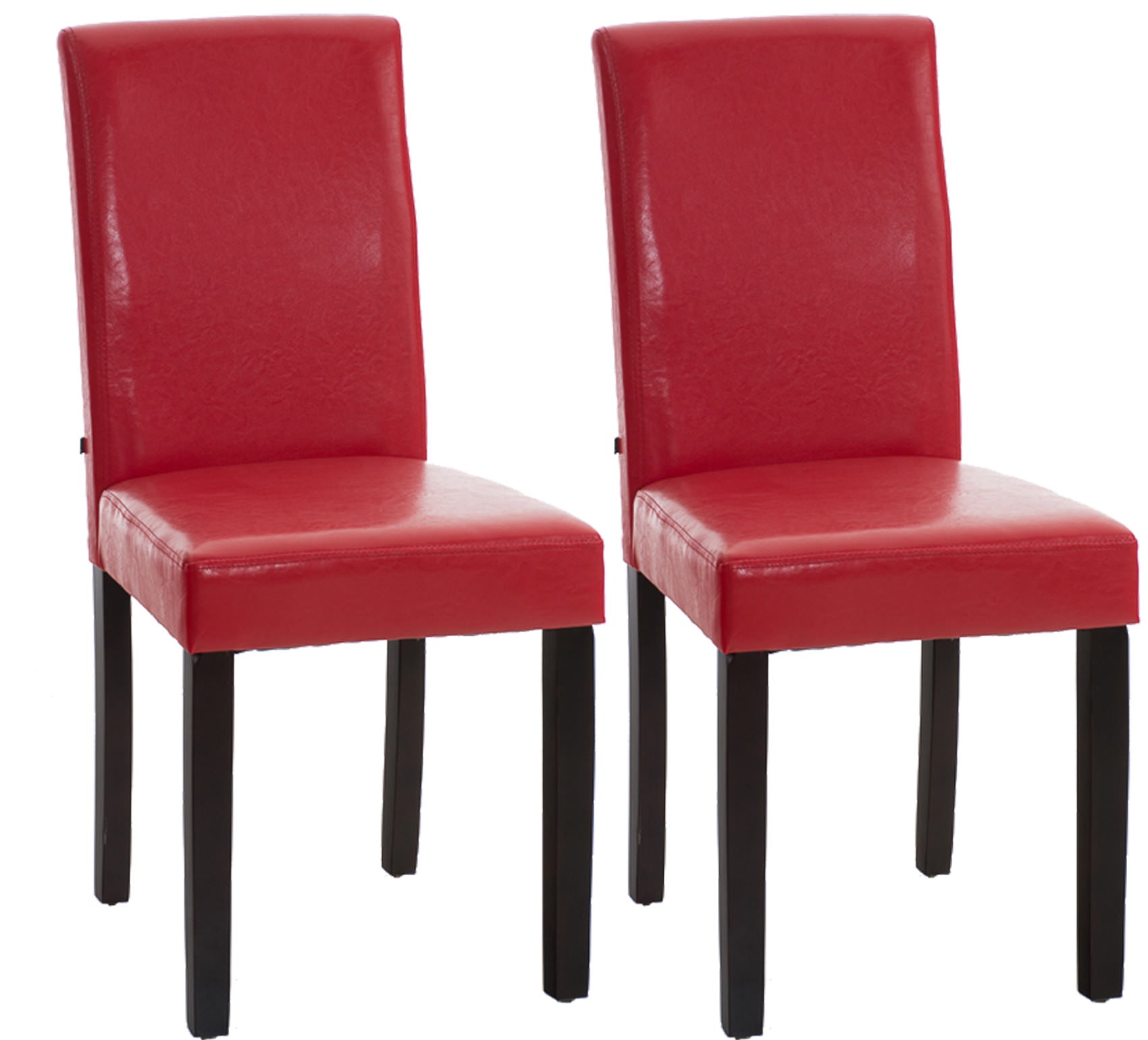 TPFLiving 2er Set Esszimmerstuhl Ines Kunstleder Gestell Holz Dunkelbraun TPFLiving 2er Set Esszimmerstuhl Ines Kunstleder Gestell Holz Dunkelbraun