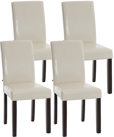 TPFLiving 4er Set Esszimmerstuhl Ines Kunstleder Gestell Holz Dunkelbraun TPFLiving 4er Set Esszimmerstuhl Ines Kunstleder Gestell Holz Dunkelbraun