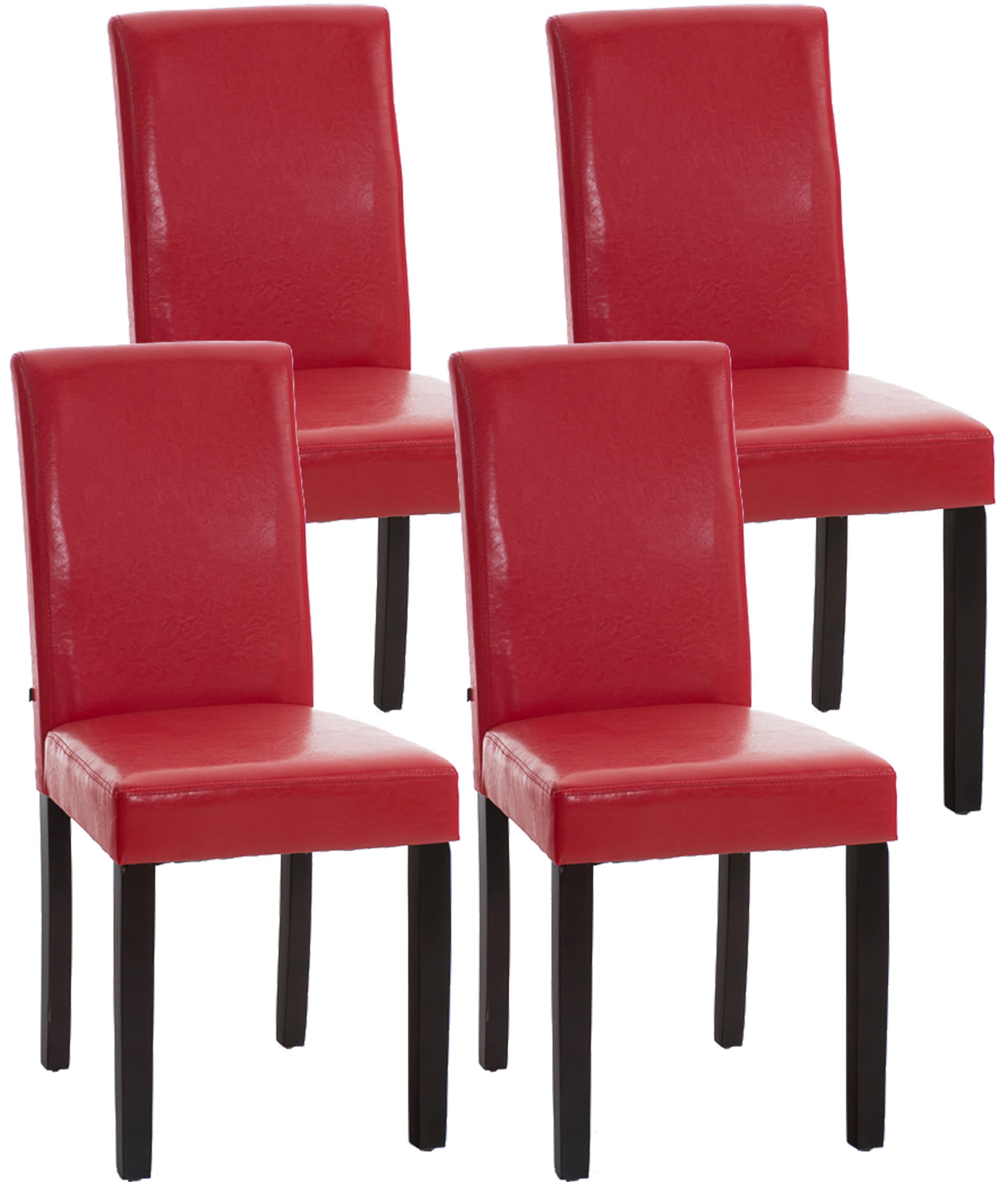 TPFLiving 4er Set Esszimmerstuhl Ines Kunstleder Gestell Holz Dunkelbraun TPFLiving 4er Set Esszimmerstuhl Ines Kunstleder Gestell Holz Dunkelbraun