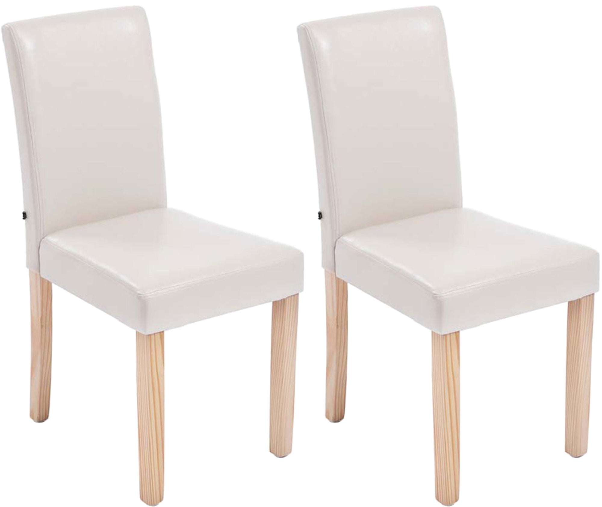 TPFLiving 2er Set Esszimmerstuhl Ines Kunstleder Gestell Holz Natura TPFLiving 2er Set Esszimmerstuhl Ines Kunstleder Gestell Holz Natura