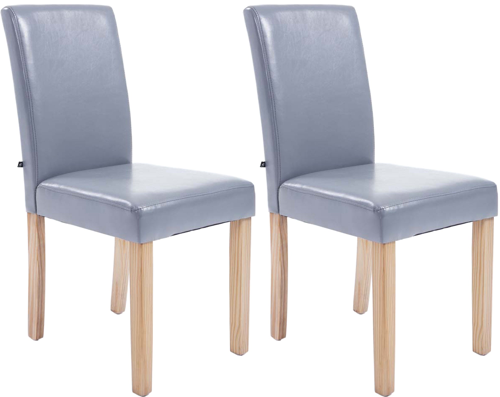TPFLiving 2er Set Esszimmerstuhl Ines Kunstleder Gestell Holz Natura TPFLiving 2er Set Esszimmerstuhl Ines Kunstleder Gestell Holz Natura