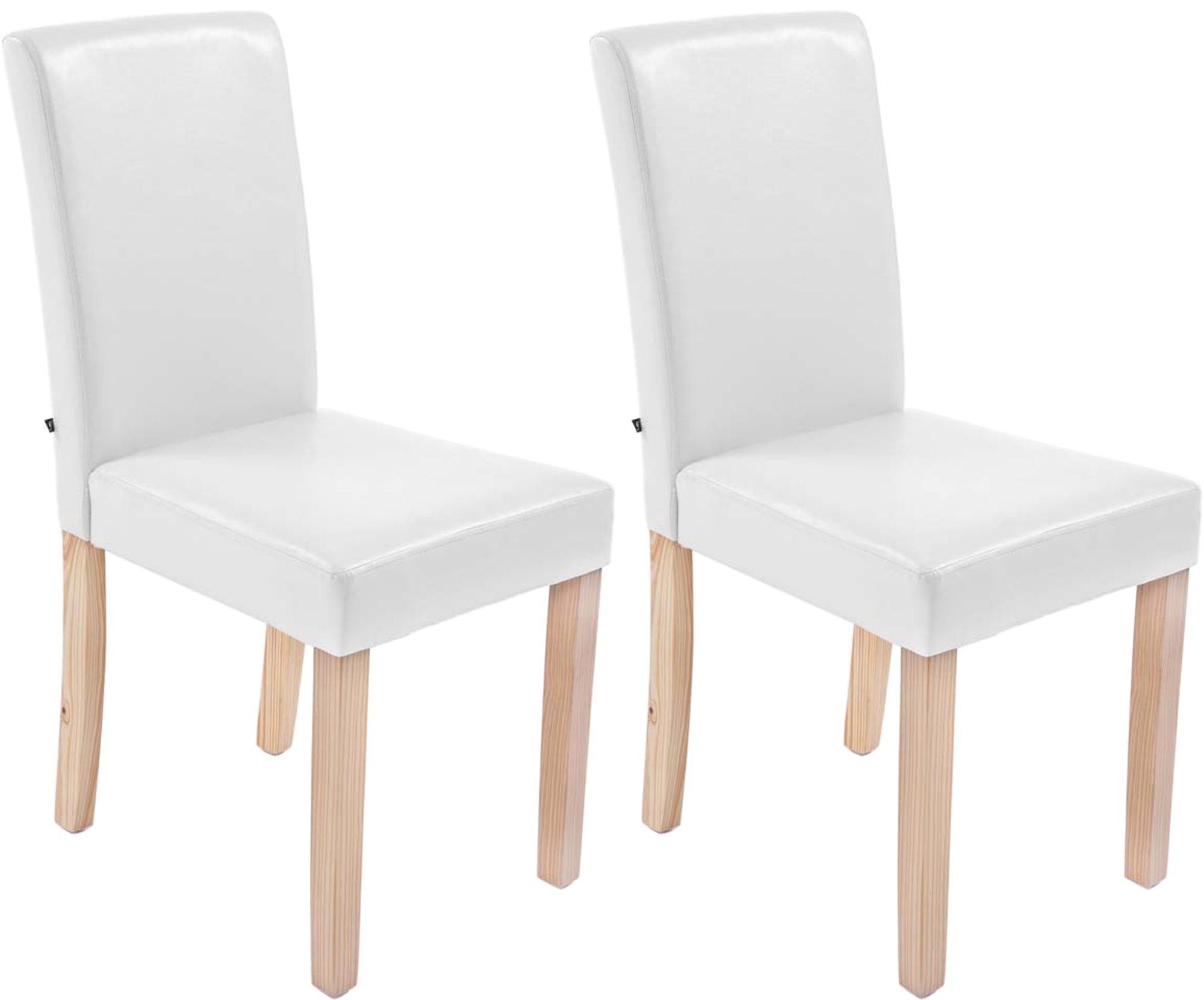 TPFLiving 2er Set Esszimmerstuhl Ines Kunstleder Gestell Holz Natura TPFLiving 2er Set Esszimmerstuhl Ines Kunstleder Gestell Holz Natura