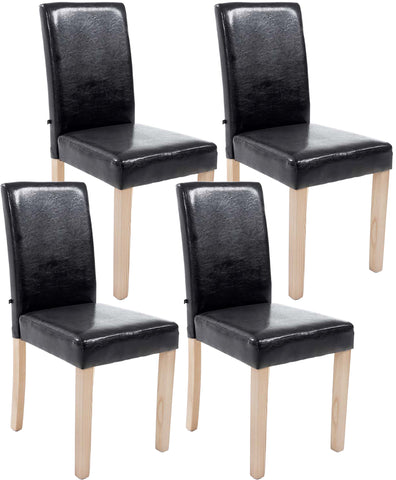 TPFLiving 4er Set Esszimmerstuhl Ines Kunstleder Gestell Holz Natura TPFLiving 4er Set Esszimmerstuhl Ines Kunstleder Gestell Holz Natura