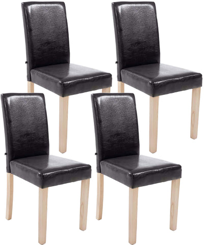 TPFLiving 4er Set Esszimmerstuhl Ines Kunstleder Gestell Holz Natura TPFLiving 4er Set Esszimmerstuhl Ines Kunstleder Gestell Holz Natura
