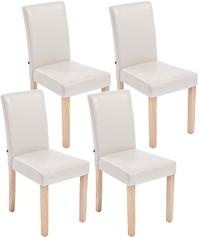 TPFLiving 4er Set Esszimmerstuhl Ines Kunstleder Gestell Holz Natura TPFLiving 4er Set Esszimmerstuhl Ines Kunstleder Gestell Holz Natura