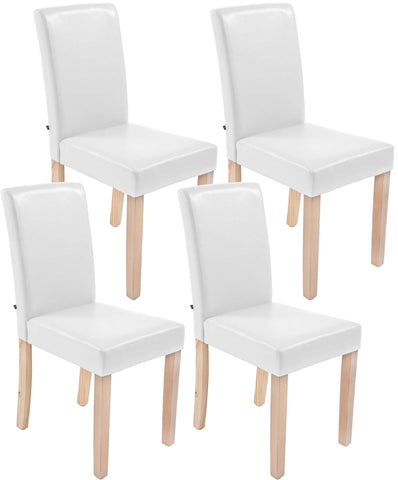 TPFLiving 4er Set Esszimmerstuhl Ines Kunstleder Gestell Holz Natura TPFLiving 4er Set Esszimmerstuhl Ines Kunstleder Gestell Holz Natura