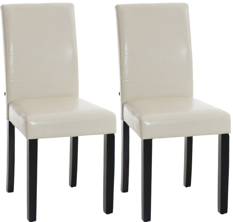 TPFLiving 2er Set Esszimmerstuhl Ines Kunstleder Gestell Holz Schwarz TPFLiving 2er Set Esszimmerstuhl Ines Kunstleder Gestell Holz Schwarz