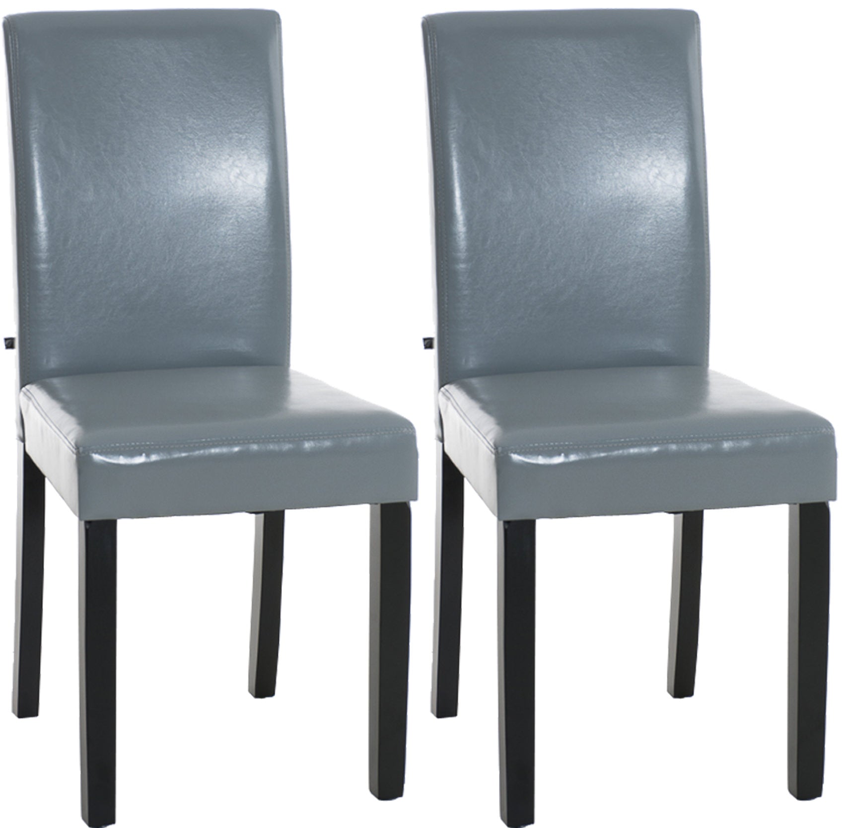 TPFLiving 2er Set Esszimmerstuhl Ines Kunstleder Gestell Holz Schwarz TPFLiving 2er Set Esszimmerstuhl Ines Kunstleder Gestell Holz Schwarz