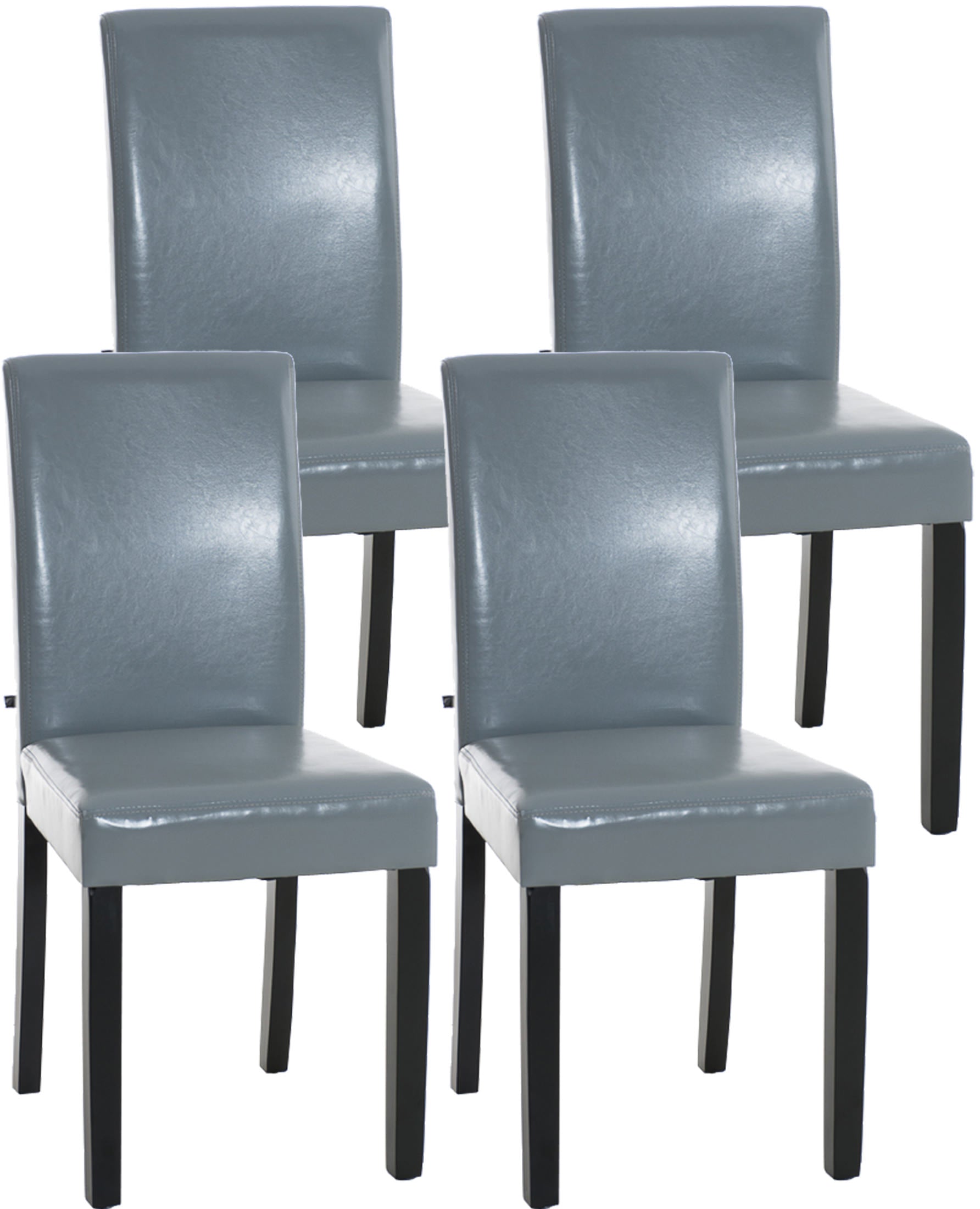 TPFLiving 4er Set Esszimmerstuhl Ines Kunstleder Gestell Holz Schwarz TPFLiving 4er Set Esszimmerstuhl Ines Kunstleder Gestell Holz Schwarz