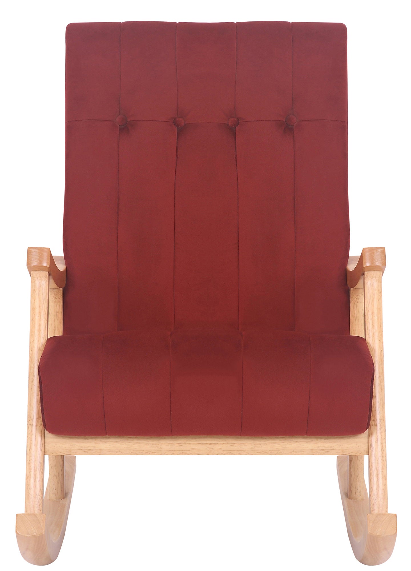 TPFLiving Schaukelstuhl Sarti Samt Gestell Kautschukholz natur TPFLiving Schaukelstuhl Sarti Samt Gestell Kautschukholz natur