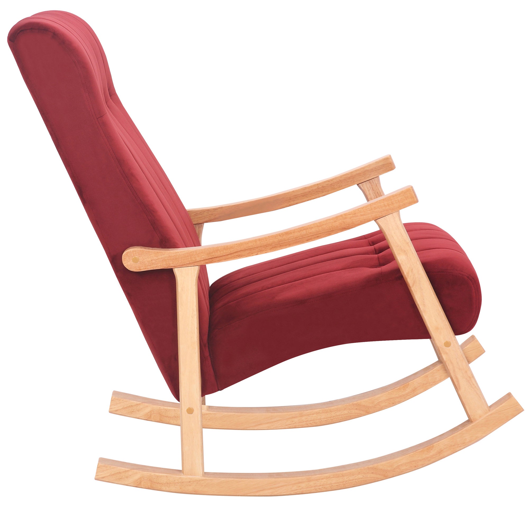 TPFLiving Schaukelstuhl Sarti Samt Gestell Kautschukholz natur TPFLiving Schaukelstuhl Sarti Samt Gestell Kautschukholz natur