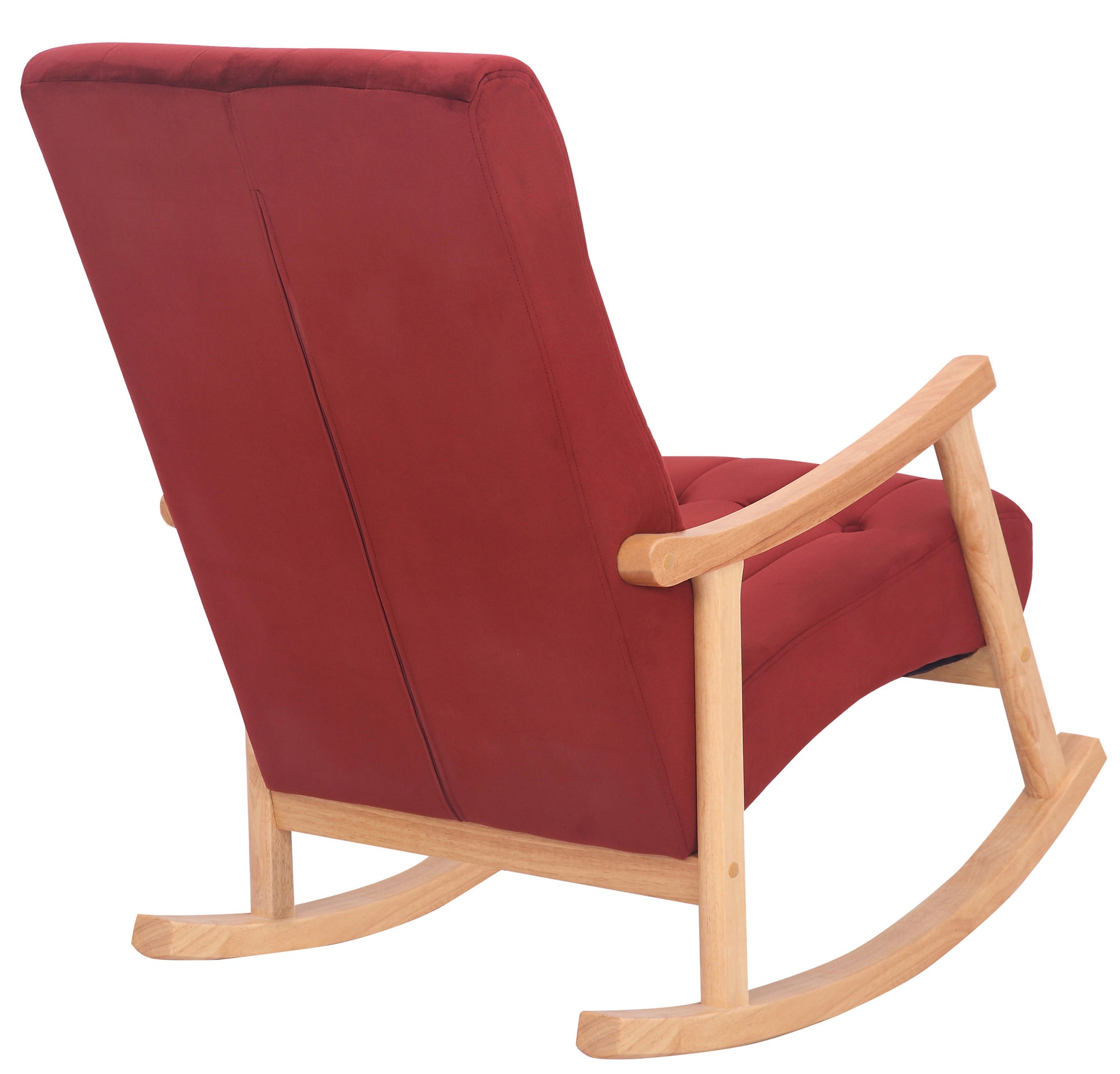 TPFLiving Schaukelstuhl Sarti Samt Gestell Kautschukholz natur TPFLiving Schaukelstuhl Sarti Samt Gestell Kautschukholz natur