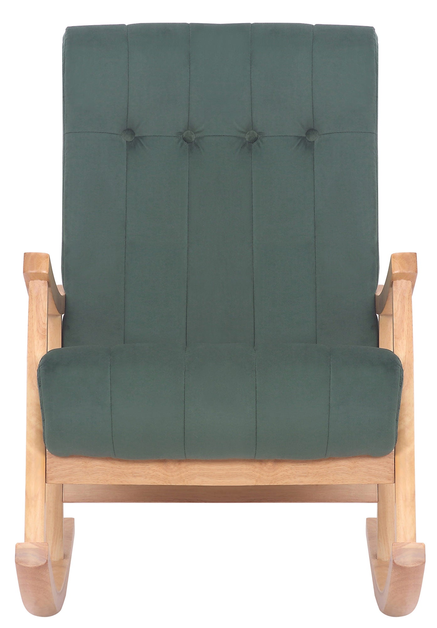 TPFLiving Schaukelstuhl Sarti Samt Gestell Kautschukholz natur TPFLiving Schaukelstuhl Sarti Samt Gestell Kautschukholz natur