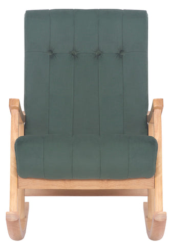 TPFLiving Schaukelstuhl Sarti Samt Gestell Kautschukholz natur TPFLiving Schaukelstuhl Sarti Samt Gestell Kautschukholz natur