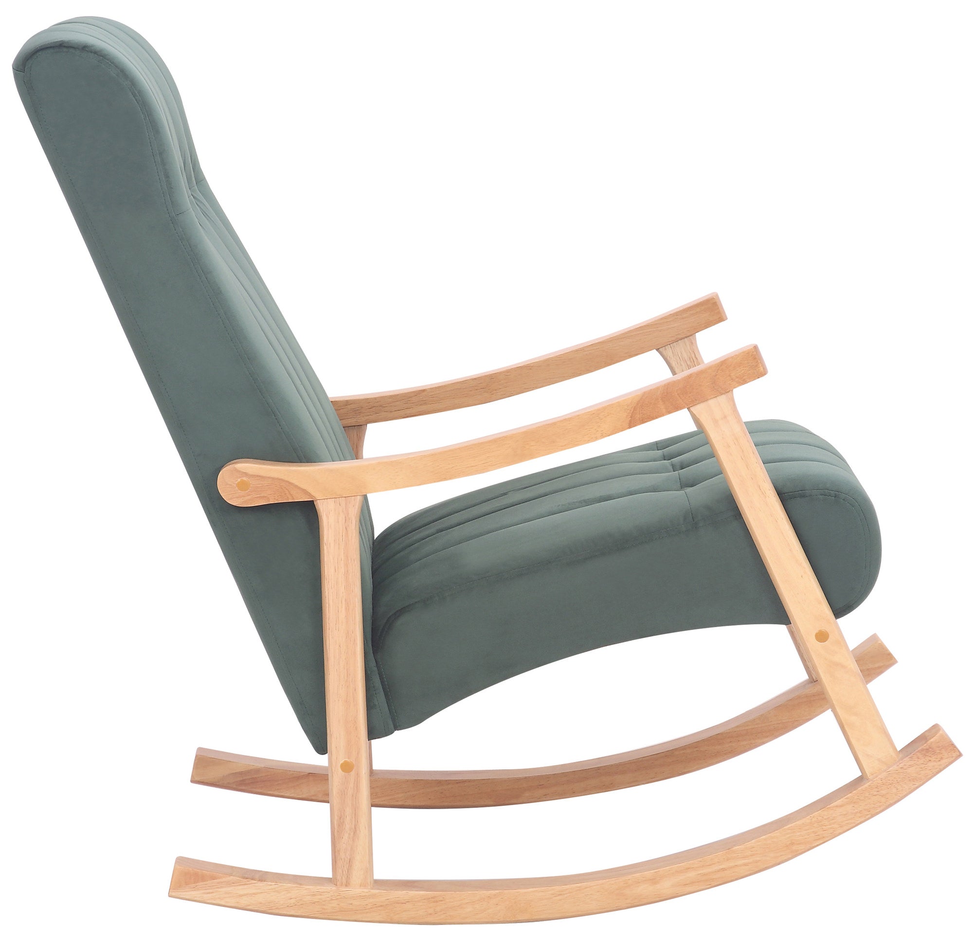 TPFLiving Schaukelstuhl Sarti Samt Gestell Kautschukholz natur TPFLiving Schaukelstuhl Sarti Samt Gestell Kautschukholz natur