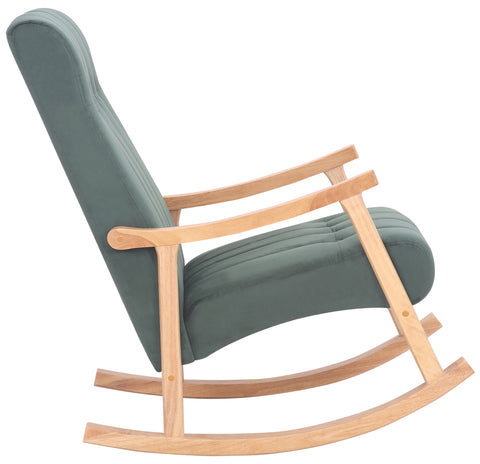 TPFLiving Schaukelstuhl Sarti Samt Gestell Kautschukholz natur TPFLiving Schaukelstuhl Sarti Samt Gestell Kautschukholz natur