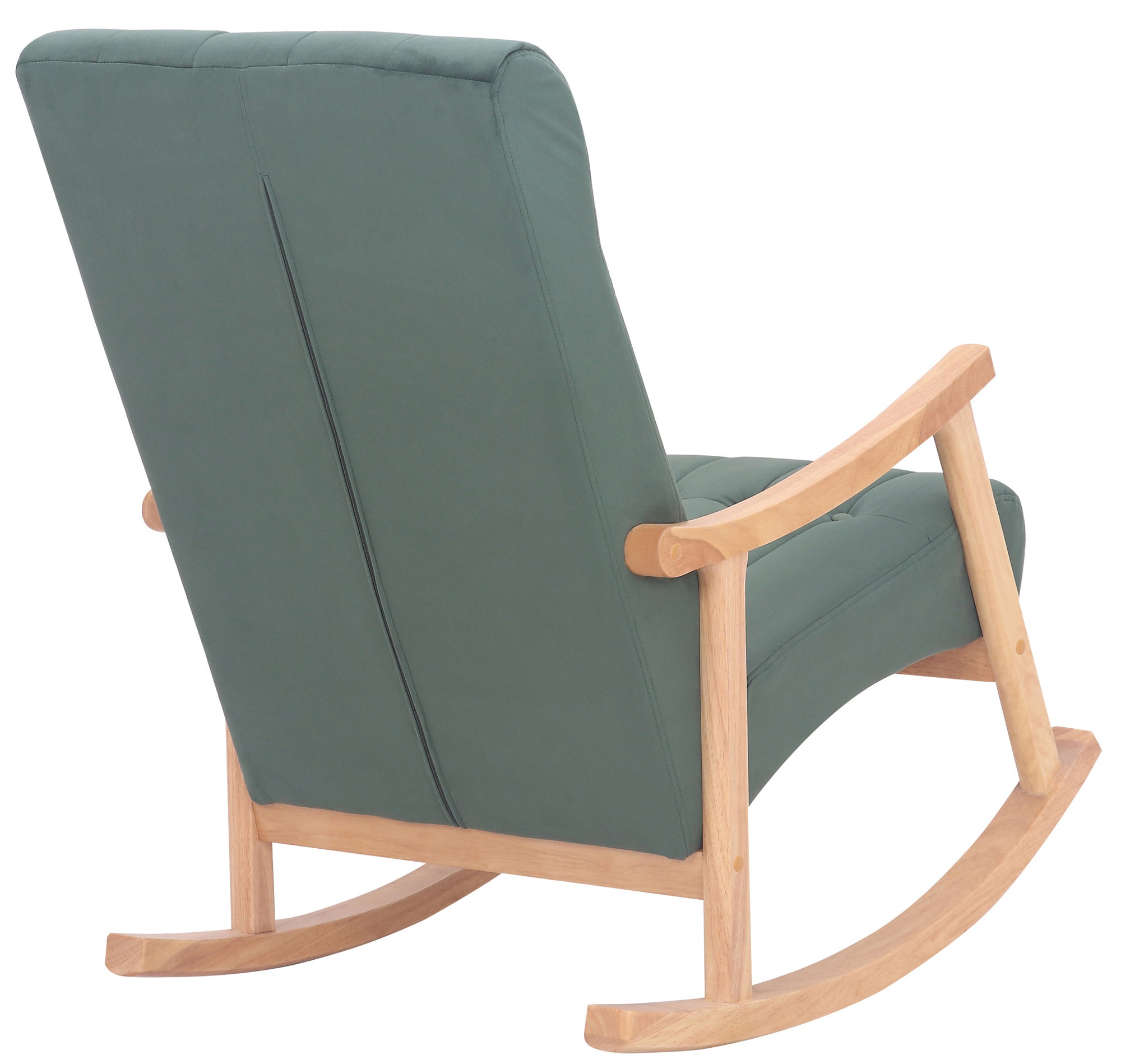 TPFLiving Schaukelstuhl Sarti Samt Gestell Kautschukholz natur TPFLiving Schaukelstuhl Sarti Samt Gestell Kautschukholz natur