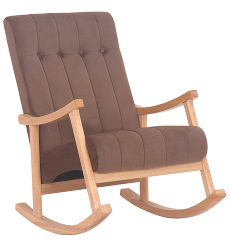 TPFLiving Schaukelstuhl Sarti Samt Gestell Kautschukholz natur TPFLiving Schaukelstuhl Sarti Samt Gestell Kautschukholz natur