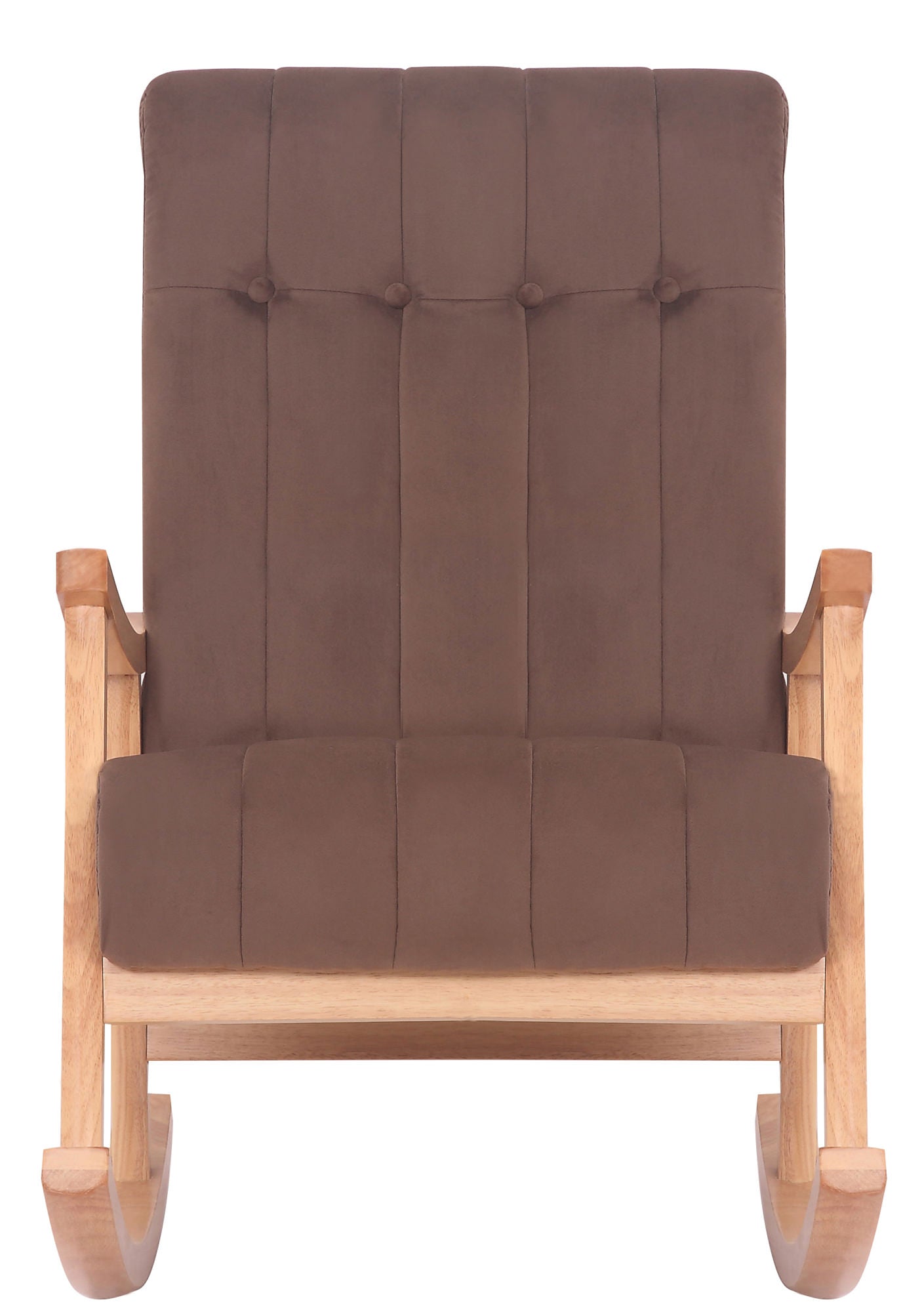 TPFLiving Schaukelstuhl Sarti Samt Gestell Kautschukholz natur TPFLiving Schaukelstuhl Sarti Samt Gestell Kautschukholz natur