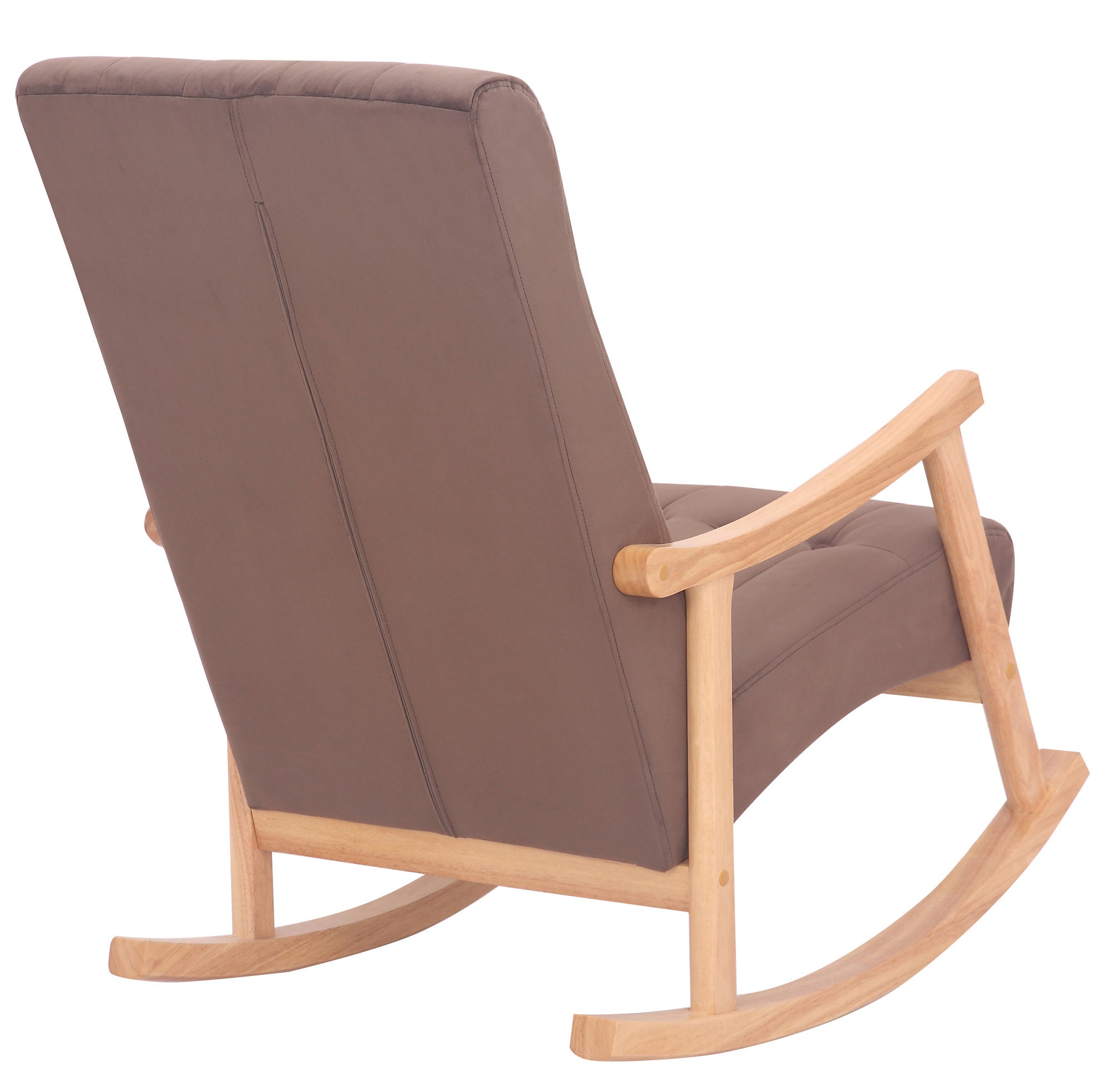 TPFLiving Schaukelstuhl Sarti Samt Gestell Kautschukholz natur TPFLiving Schaukelstuhl Sarti Samt Gestell Kautschukholz natur