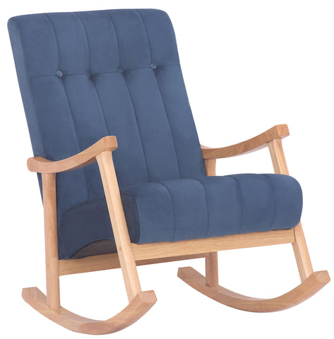 TPFLiving Schaukelstuhl Sarti Samt Gestell Kautschukholz natur TPFLiving Schaukelstuhl Sarti Samt Gestell Kautschukholz natur