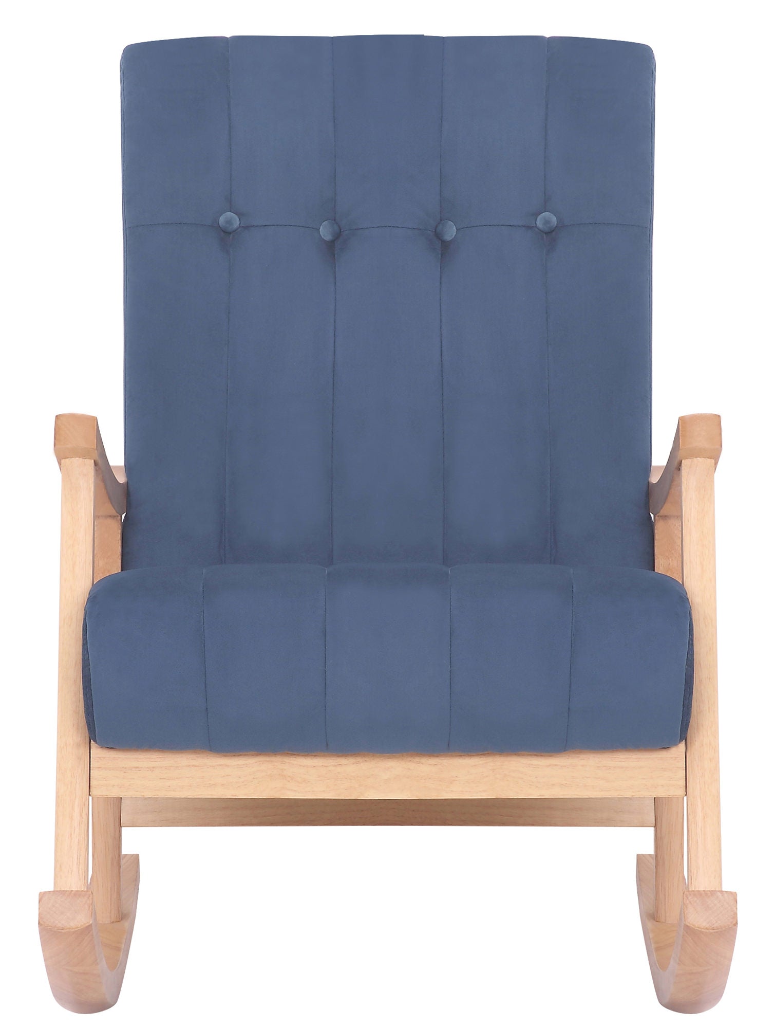 TPFLiving Schaukelstuhl Sarti Samt Gestell Kautschukholz natur TPFLiving Schaukelstuhl Sarti Samt Gestell Kautschukholz natur