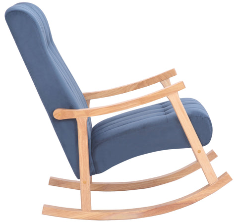 TPFLiving Schaukelstuhl Sarti Samt Gestell Kautschukholz natur TPFLiving Schaukelstuhl Sarti Samt Gestell Kautschukholz natur