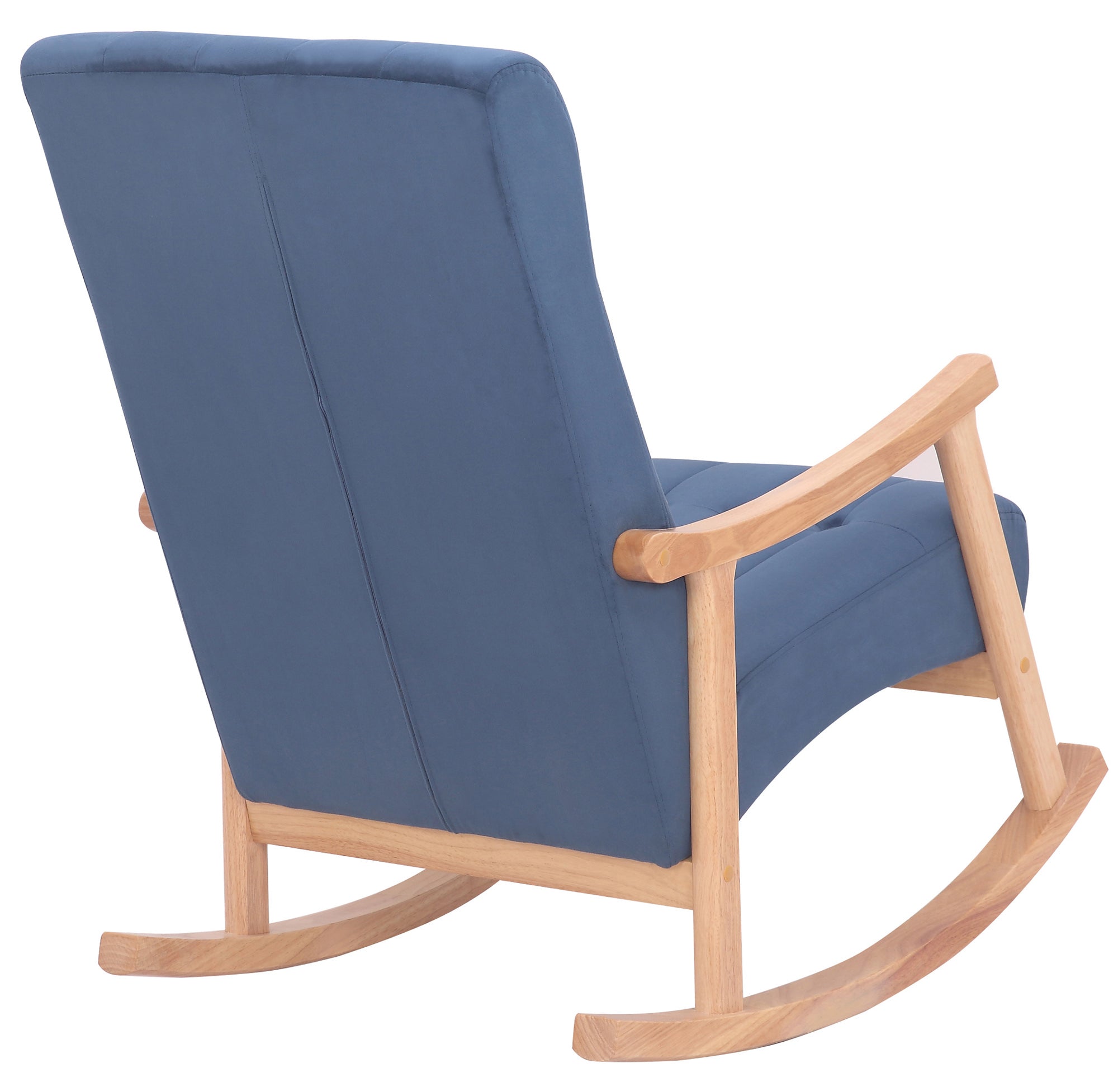 TPFLiving Schaukelstuhl Sarti Samt Gestell Kautschukholz natur TPFLiving Schaukelstuhl Sarti Samt Gestell Kautschukholz natur