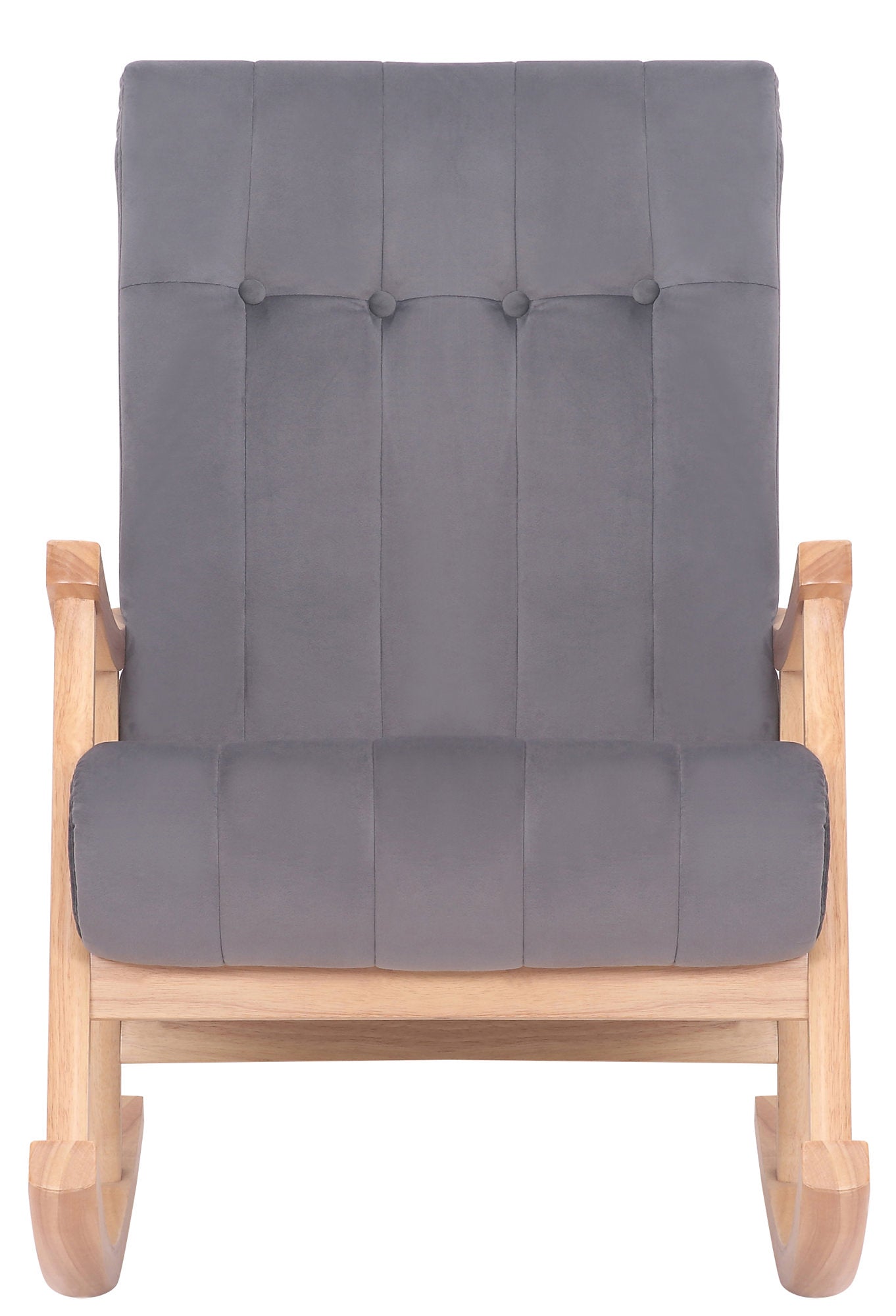 TPFLiving Schaukelstuhl Sarti Samt Gestell Kautschukholz natur TPFLiving Schaukelstuhl Sarti Samt Gestell Kautschukholz natur