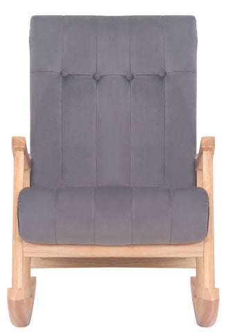 TPFLiving Schaukelstuhl Sarti Samt Gestell Kautschukholz natur TPFLiving Schaukelstuhl Sarti Samt Gestell Kautschukholz natur