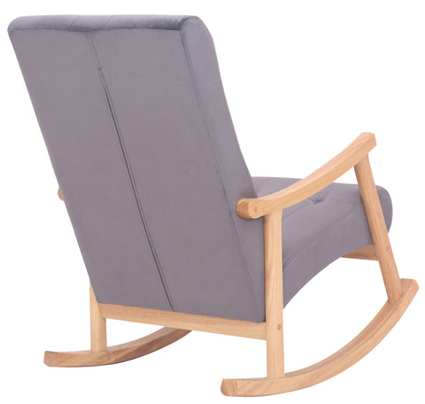 TPFLiving Schaukelstuhl Sarti Samt Gestell Kautschukholz natur TPFLiving Schaukelstuhl Sarti Samt Gestell Kautschukholz natur