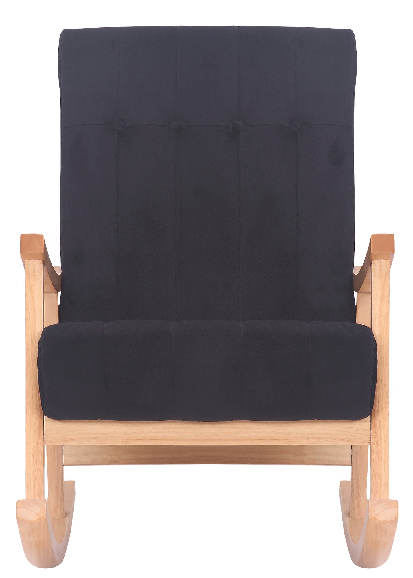 TPFLiving Schaukelstuhl Sarti Samt Gestell Kautschukholz natur TPFLiving Schaukelstuhl Sarti Samt Gestell Kautschukholz natur