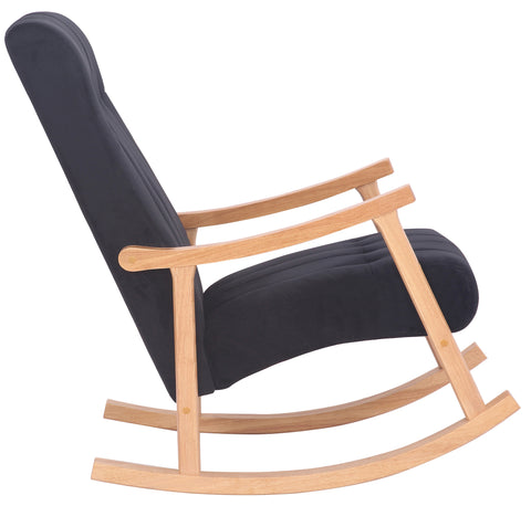 TPFLiving Schaukelstuhl Sarti Samt Gestell Kautschukholz natur TPFLiving Schaukelstuhl Sarti Samt Gestell Kautschukholz natur