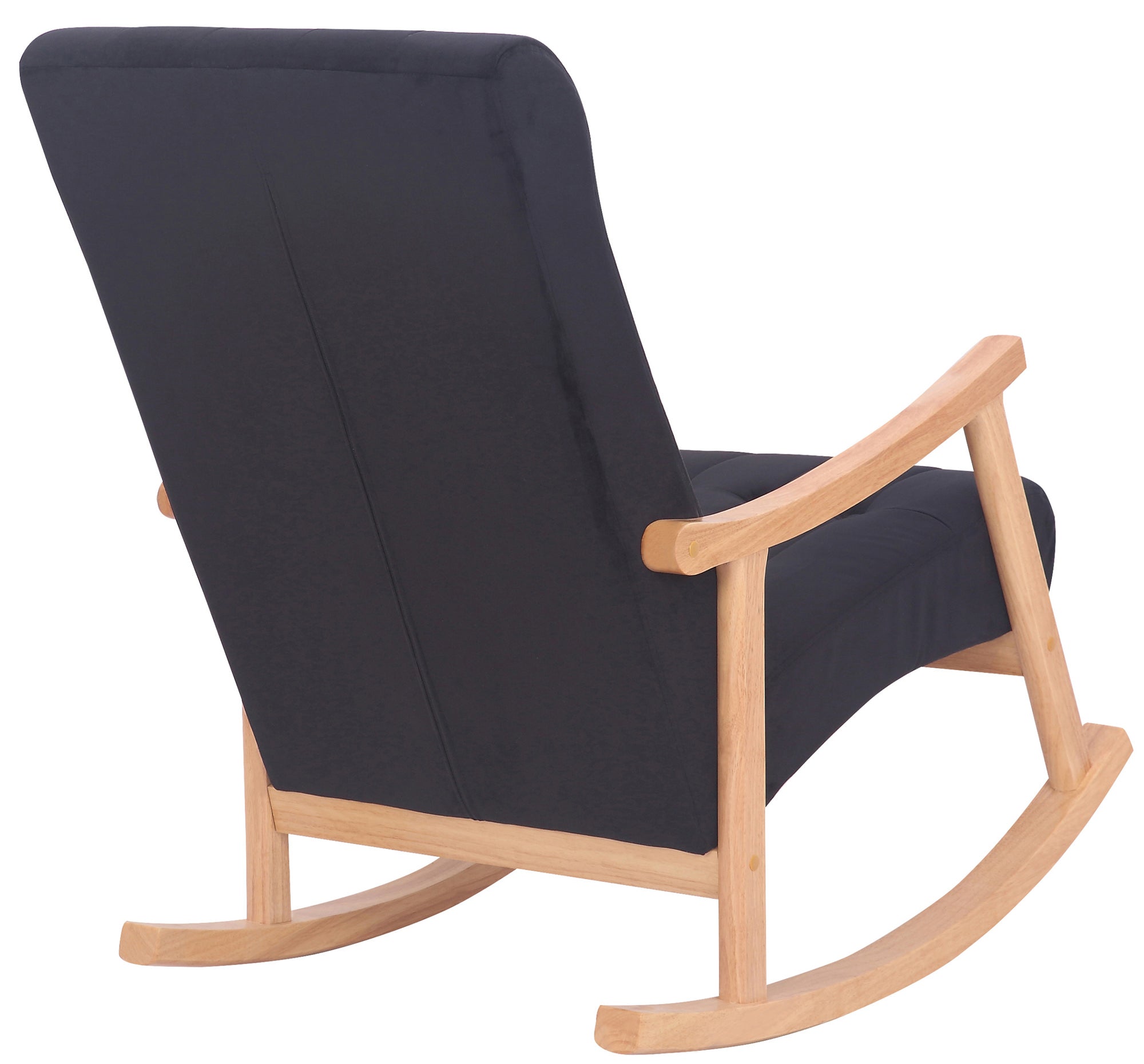 TPFLiving Schaukelstuhl Sarti Samt Gestell Kautschukholz natur TPFLiving Schaukelstuhl Sarti Samt Gestell Kautschukholz natur