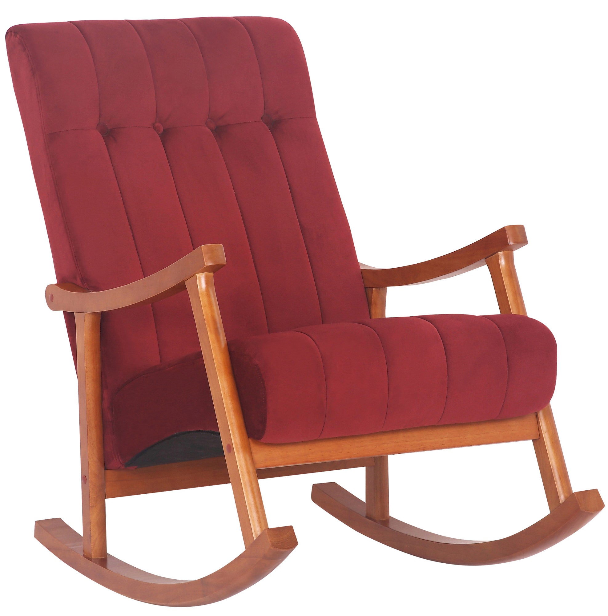 TPFLiving Schaukelstuhl Sarti Samt Gestell Kautschukholz Walnuss TPFLiving Schaukelstuhl Sarti Samt Gestell Kautschukholz Walnuss