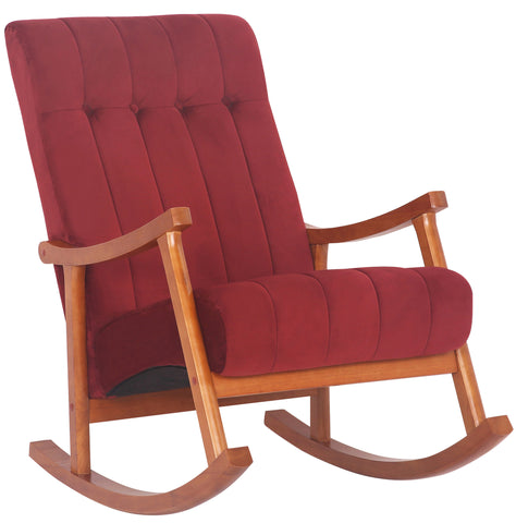 TPFLiving Schaukelstuhl Sarti Samt Gestell Kautschukholz Walnuss TPFLiving Schaukelstuhl Sarti Samt Gestell Kautschukholz Walnuss