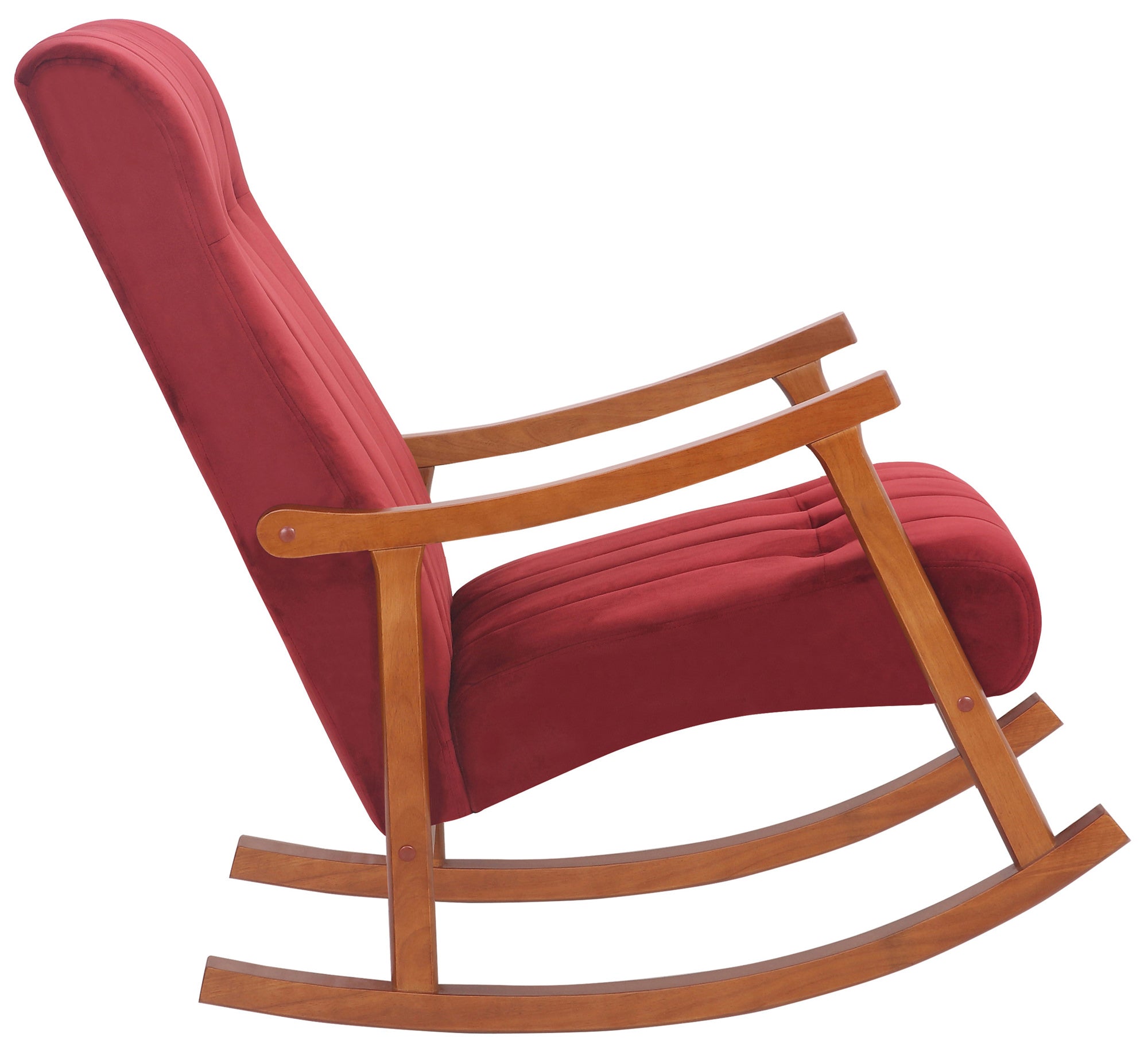 TPFLiving Schaukelstuhl Sarti Samt Gestell Kautschukholz Walnuss TPFLiving Schaukelstuhl Sarti Samt Gestell Kautschukholz Walnuss