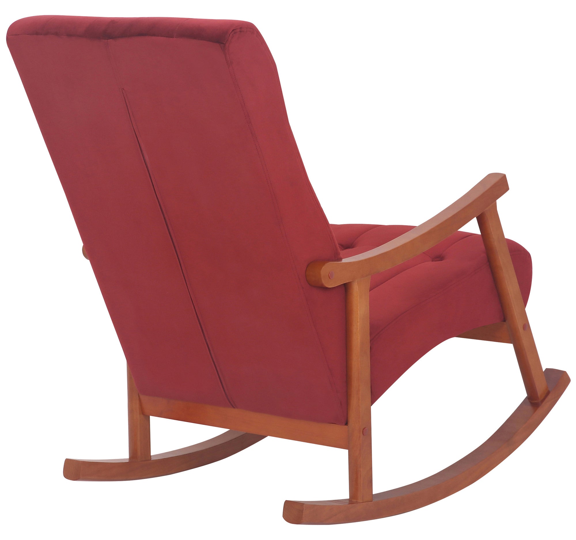 TPFLiving Schaukelstuhl Sarti Samt Gestell Kautschukholz Walnuss TPFLiving Schaukelstuhl Sarti Samt Gestell Kautschukholz Walnuss