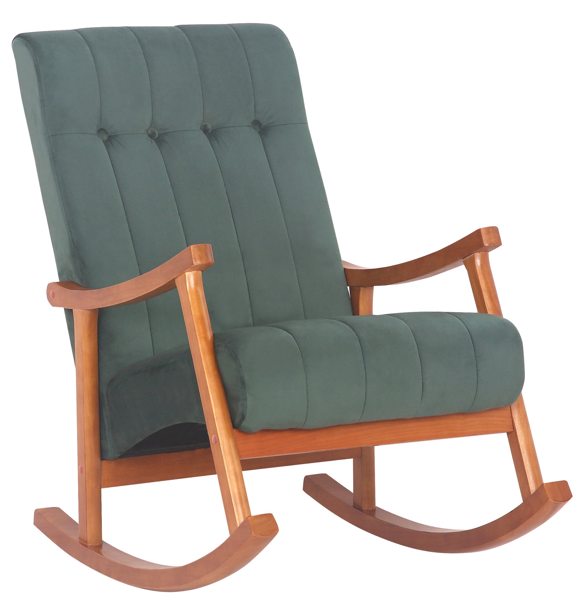 TPFLiving Schaukelstuhl Sarti Samt Gestell Kautschukholz Walnuss TPFLiving Schaukelstuhl Sarti Samt Gestell Kautschukholz Walnuss