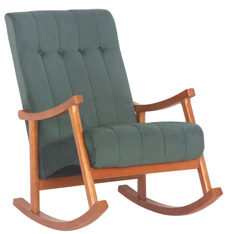 TPFLiving Schaukelstuhl Sarti Samt Gestell Kautschukholz Walnuss TPFLiving Schaukelstuhl Sarti Samt Gestell Kautschukholz Walnuss