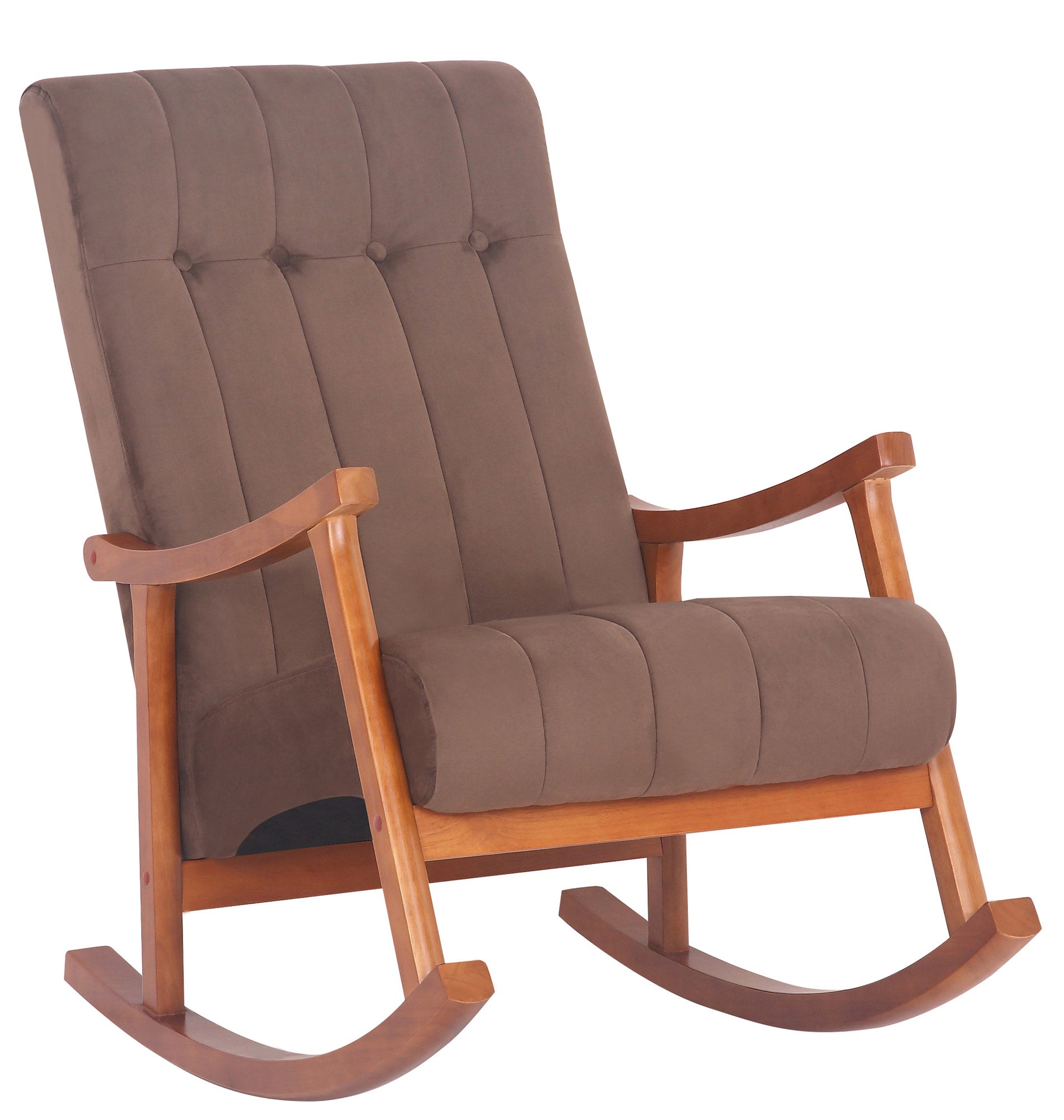 TPFLiving Schaukelstuhl Sarti Samt Gestell Kautschukholz Walnuss TPFLiving Schaukelstuhl Sarti Samt Gestell Kautschukholz Walnuss