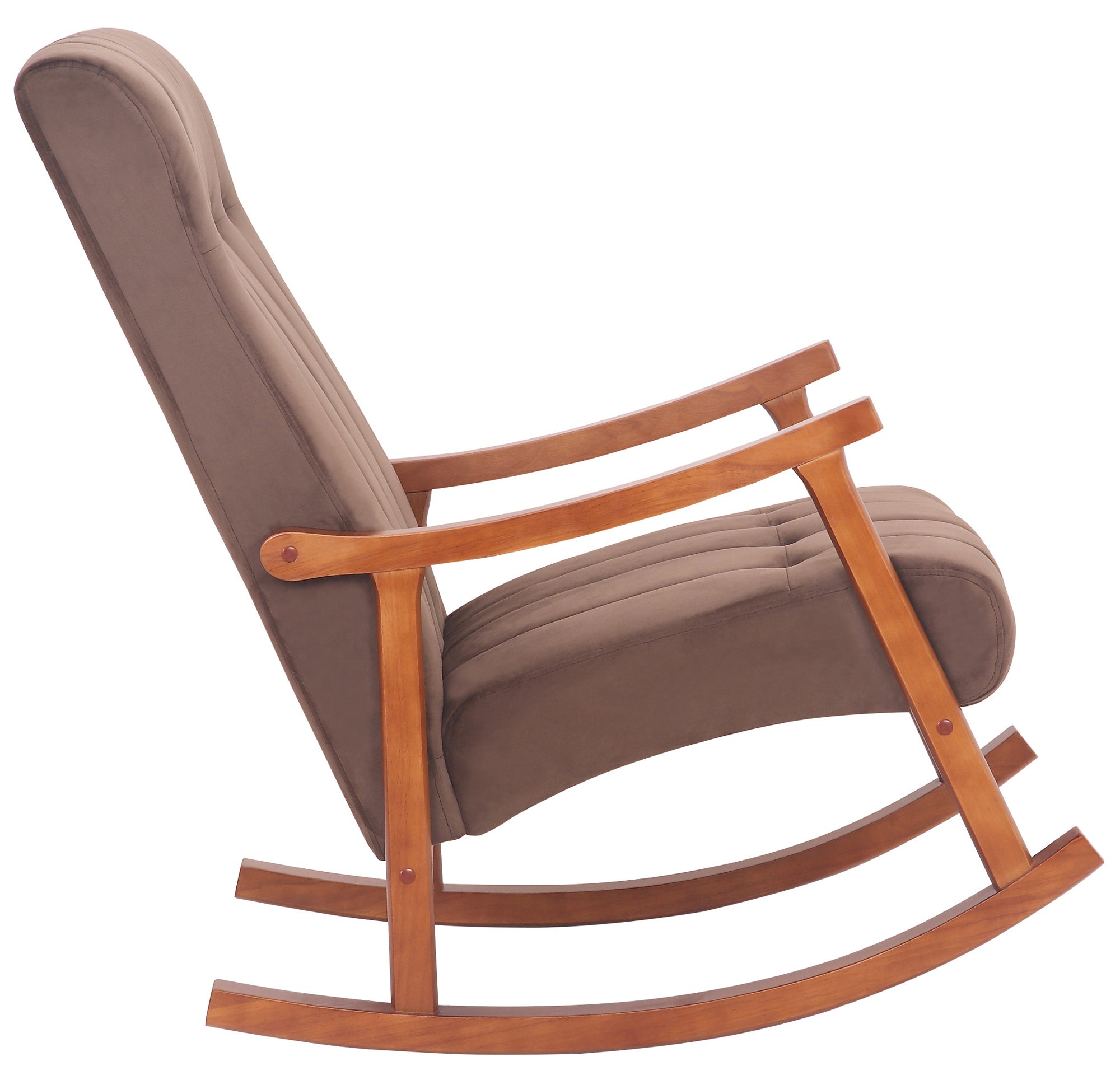 TPFLiving Schaukelstuhl Sarti Samt Gestell Kautschukholz Walnuss TPFLiving Schaukelstuhl Sarti Samt Gestell Kautschukholz Walnuss