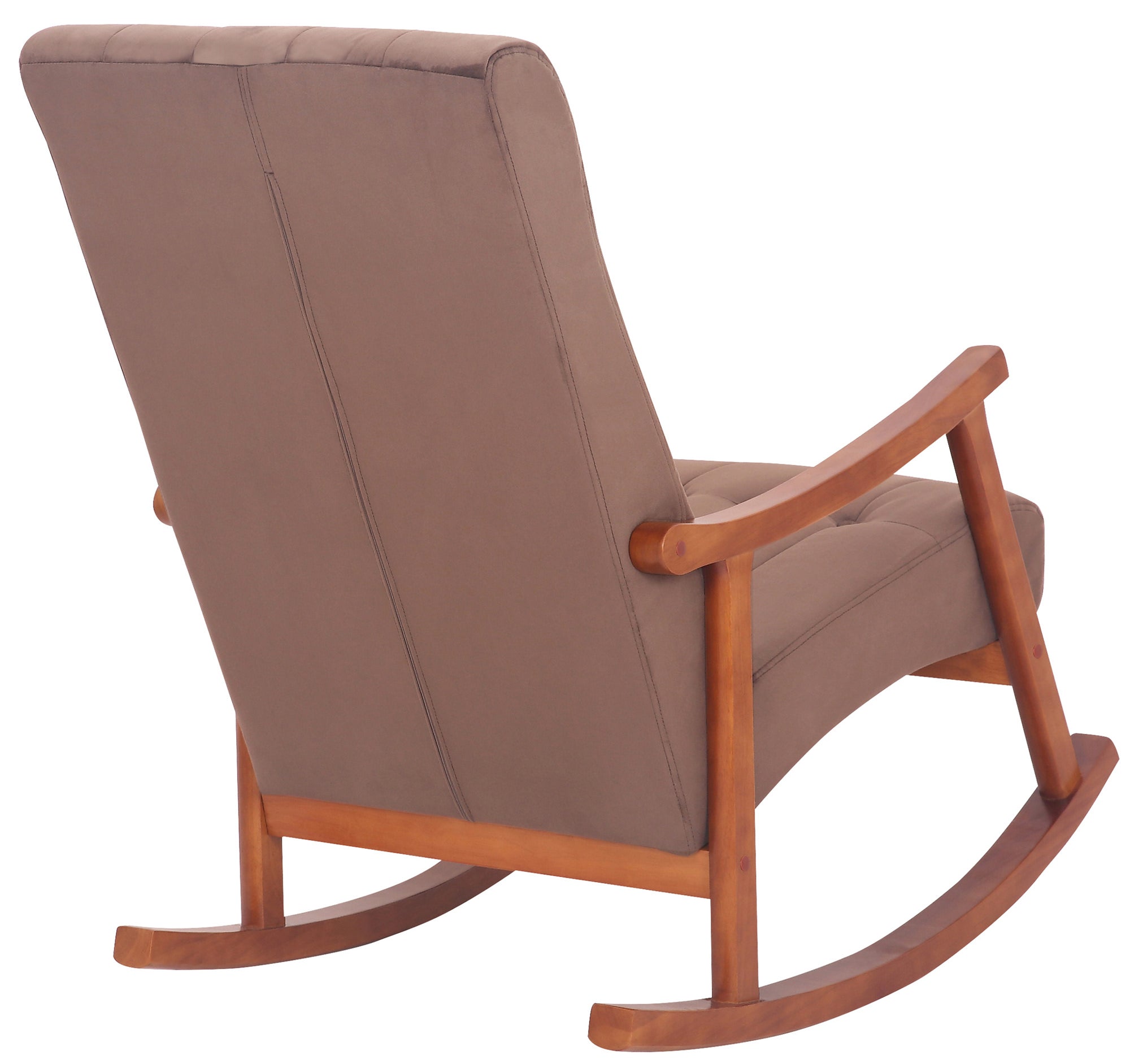 TPFLiving Schaukelstuhl Sarti Samt Gestell Kautschukholz Walnuss TPFLiving Schaukelstuhl Sarti Samt Gestell Kautschukholz Walnuss