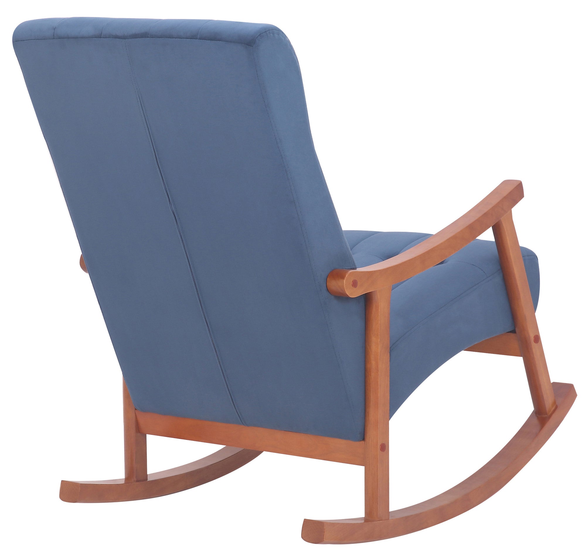 TPFLiving Schaukelstuhl Sarti Samt Gestell Kautschukholz Walnuss TPFLiving Schaukelstuhl Sarti Samt Gestell Kautschukholz Walnuss