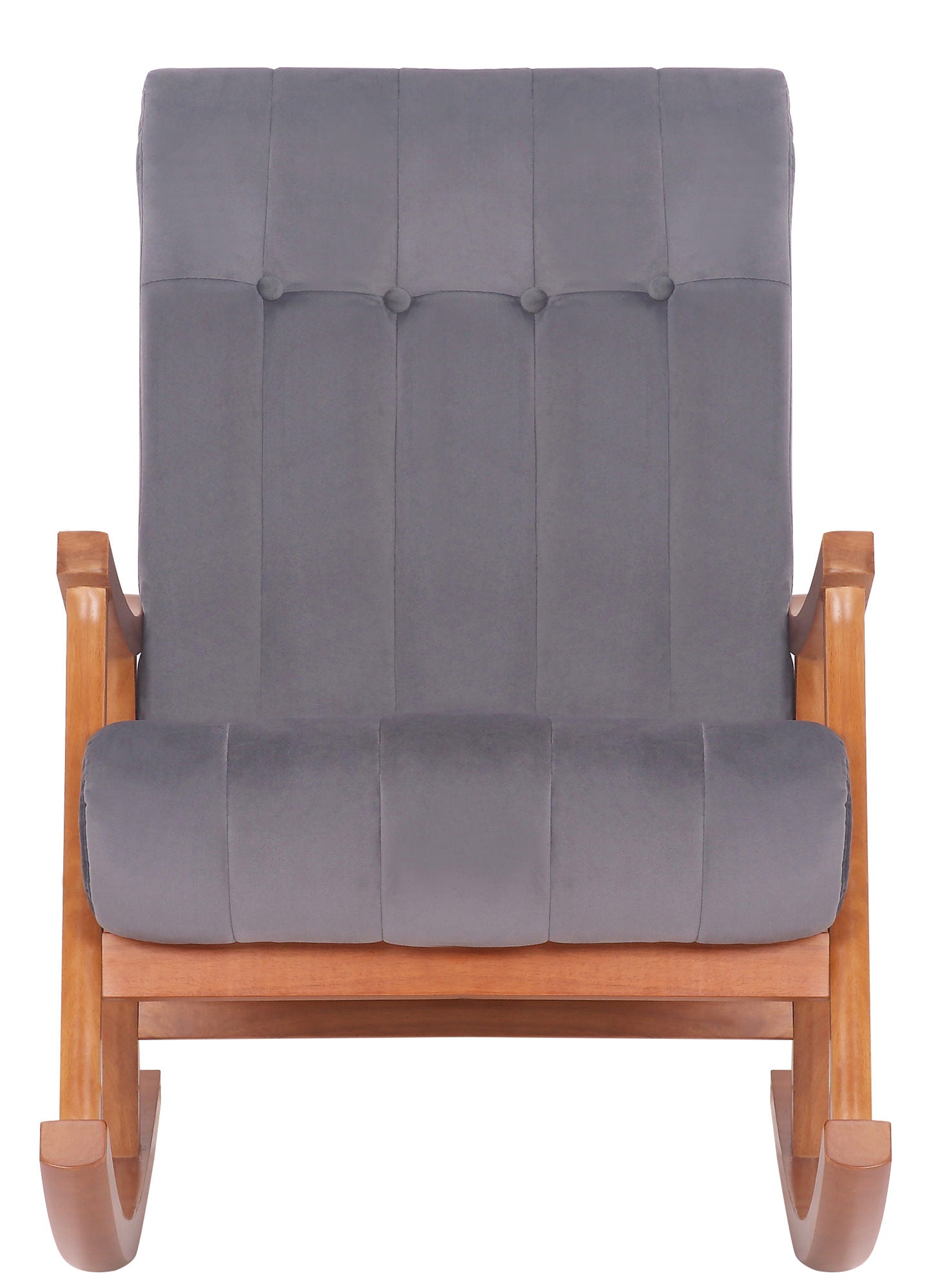 TPFLiving Schaukelstuhl Sarti Samt Gestell Kautschukholz Walnuss TPFLiving Schaukelstuhl Sarti Samt Gestell Kautschukholz Walnuss