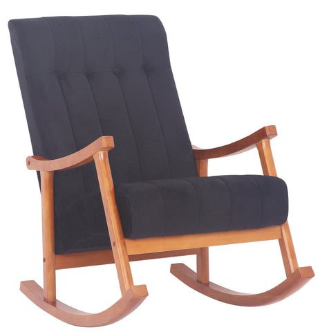 TPFLiving Schaukelstuhl Sarti Samt Gestell Kautschukholz Walnuss TPFLiving Schaukelstuhl Sarti Samt Gestell Kautschukholz Walnuss