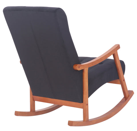 TPFLiving Schaukelstuhl Sarti Samt Gestell Kautschukholz Walnuss TPFLiving Schaukelstuhl Sarti Samt Gestell Kautschukholz Walnuss