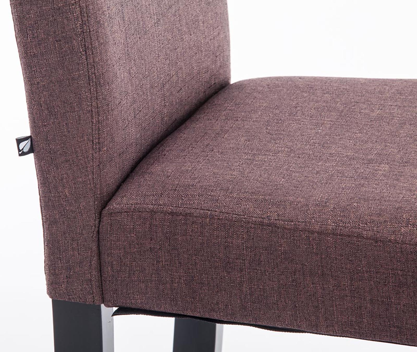 TPFLiving 2er Set Esszimmerstuhl Ines Stoff Gestell Holz Schwarz TPFLiving 2er Set Esszimmerstuhl Ines Stoff Gestell Holz Schwarz